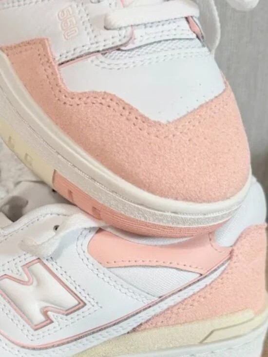 New Balance 550 White Pink Women’s Sneakers Size 9 Retro Leather Shoes New - Picture 8 of 12